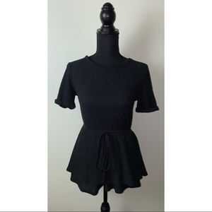 A Charming Romance Black Romper
